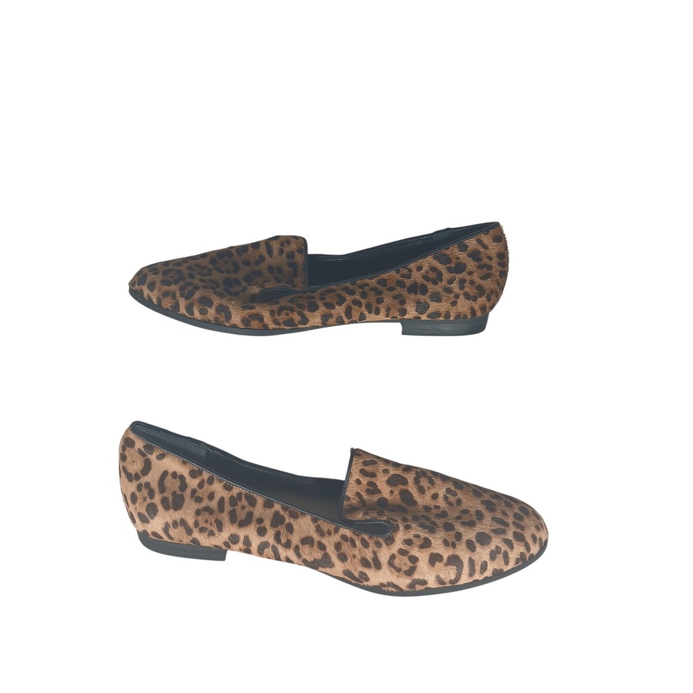 Alfani Oceanaa Loafers 10M Brown Leopard Haircalf Step N Flex Flats